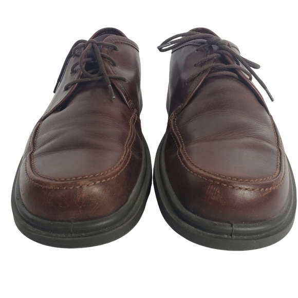 Ecco Comfort Lace Up Loafers Brown Leather 45 - Picture 3 of 11